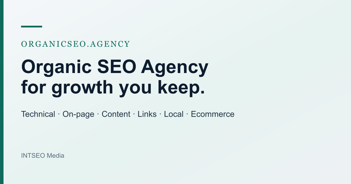 organic SEO agency INTSEO Media brand visual for non-paid search growth
